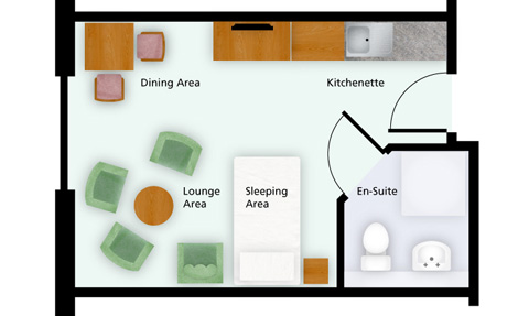 Care suite floor plan at Hawkinge House